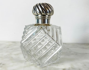 ヴィンテージ アールデコ スターリングシルバー ラウンド香水瓶