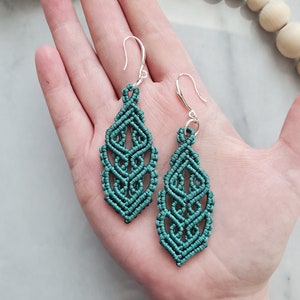 Celtic Macrame Earrings|Woven Micro Macrame|Lightweight Earrings|Hypoallergenic Sterling Silver Earrings|Unique Beautiful Earrings