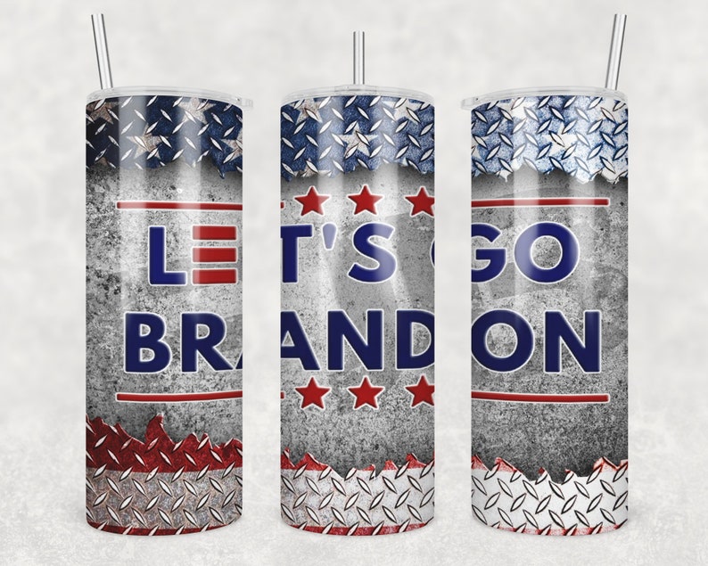 Let's Go Brandon American Flag USA Flag PNG Sublimation Design, Funny Anti Biden Meme Tumbler Template Design Png Instant Download 
