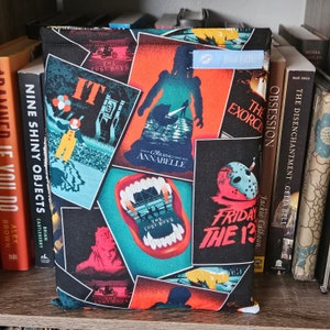 Horror Movie Inspired Book Sleeve - 3 Sizes & Closure Options - Book Lover Gift - Padded Book Sleeve - iPad Sleeve
