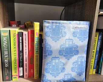 Ready to Ship! TARDIS / Doctor Who Inspired Custom Printed Fabric Book Sleeve - Paperback / Medium