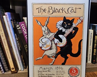 Almost Perfect Black Cat Vintage Art Sign, Metal Poster, Metal Art Sign, Cat Art