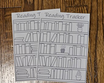 Reading Tracker - Color In Bookshelf - Reading Journal  - Book Journal - Book Lover Gift