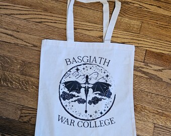 Fourth Wing Inspired Tote Bag, Book Lover Gift, Reader Canvas Bag, Librarian Gift, Book Club Tote, Basgiath War College Tote