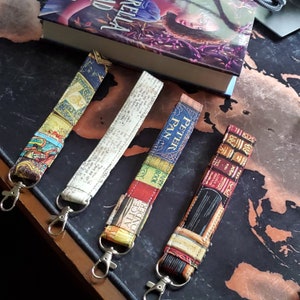 20 Pattern Choices - Book Themed Wristlet Fob - Bookish Accessory (Gift for book Lovers)