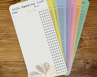 2026 Reading List Bookmark - Multiple Color Options Available - Book Club / Multi-Pack Listing