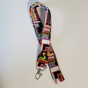 20 Pattern Choices - Book-Themed Neck Lanyard - Bookish Lanyard - ID Badge Lanyard - Keys Lanyard