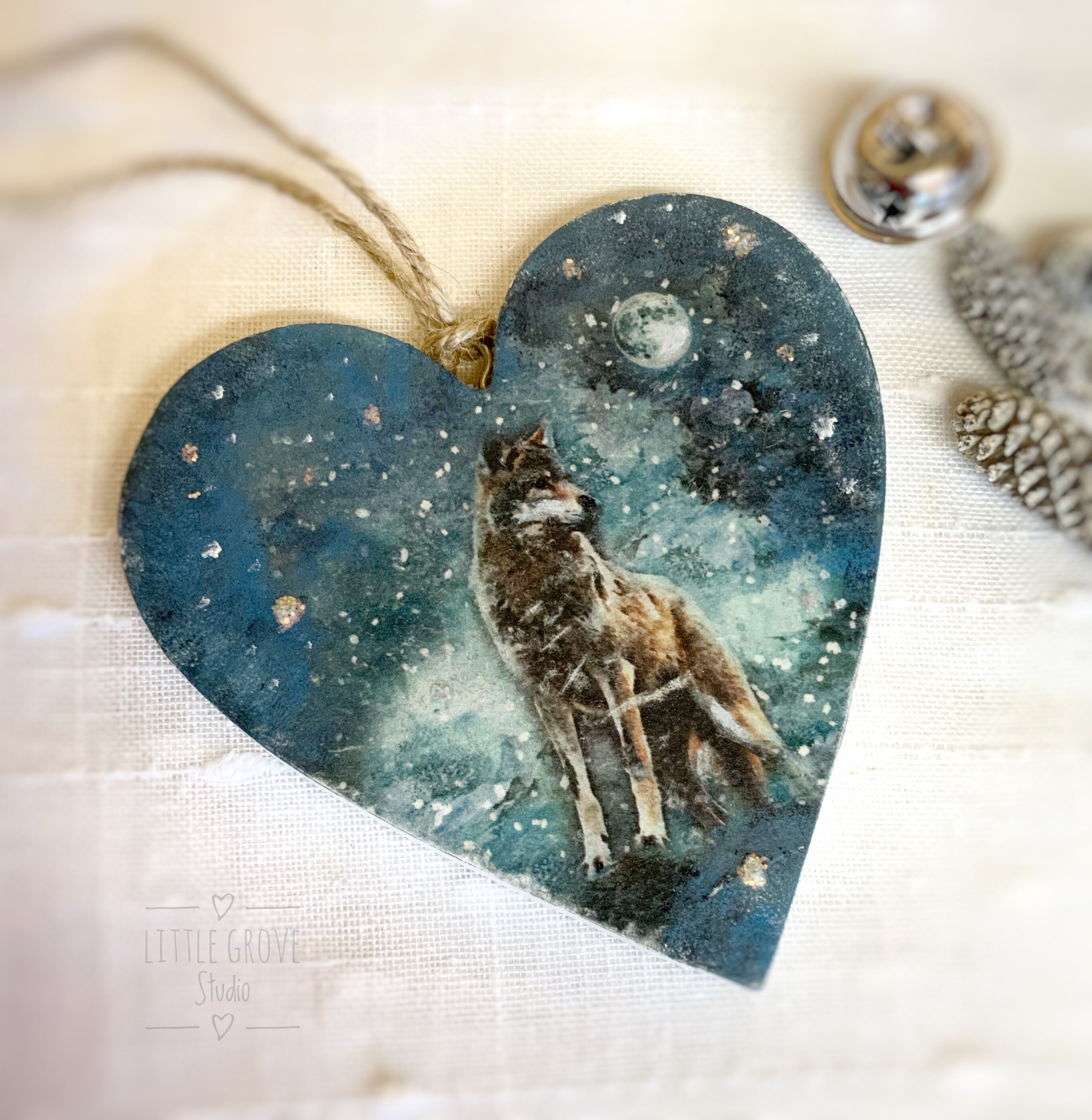 Wolf Christmas Decoration Winter Christmas Winter Wolf Wolf Etsy UK