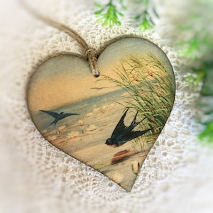 Handmade Swallows Decoration, Swallow Birds Decor, Vintage Style Barn Swallows Gift, Bird Gift, Handmade Bird Decoration, Wildlife Gift