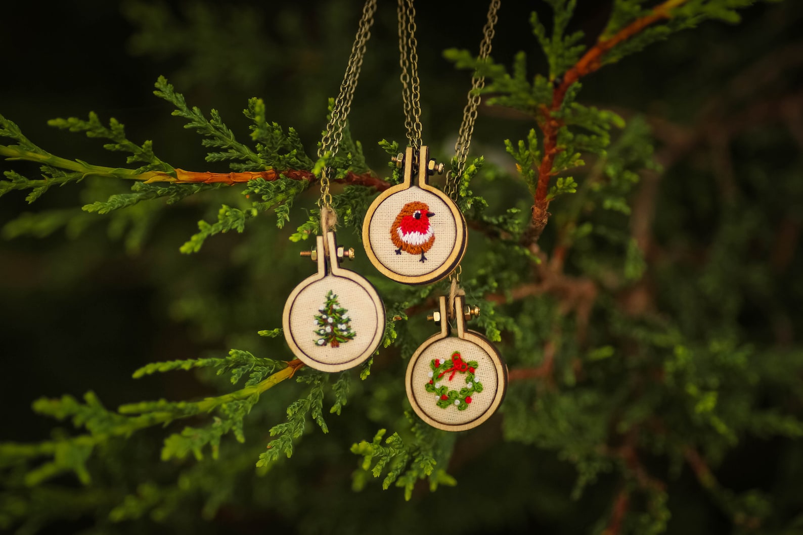 DIY Christmas 6 Mini Embroidery Hoop Decorations/earrings Etsy UK