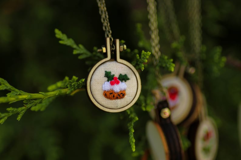 DIY Christmas 6 Mini Embroidery Hoop Decorations/Earrings Digital Pattern step by step festive craft guide PDF only image 8