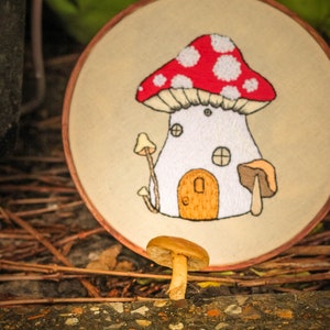 Mushroom Fairy House Embroidery Pattern digital PDF pattern hand embroidery step by step guide image 5