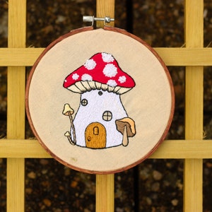 Mushroom Fairy House Embroidery Pattern digital PDF pattern hand embroidery step by step guide image 4