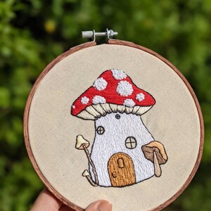 Mushroom Fairy House Embroidery Pattern digital PDF pattern hand embroidery step by step guide image 8