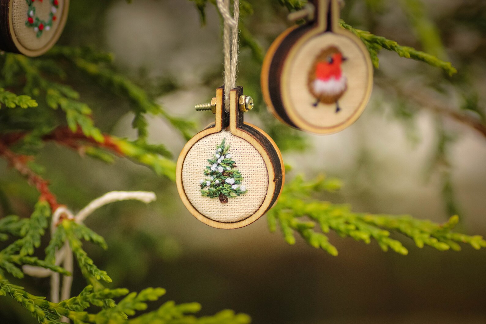 DIY Christmas 6 Mini Embroidery Hoop Decorations/earrings Etsy UK