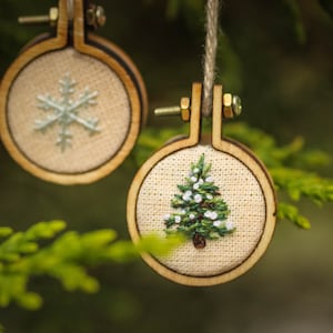 DIY Christmas 6 Mini Embroidery Hoop Decorations/Earrings Digital Pattern step by step festive craft guide PDF only image 6