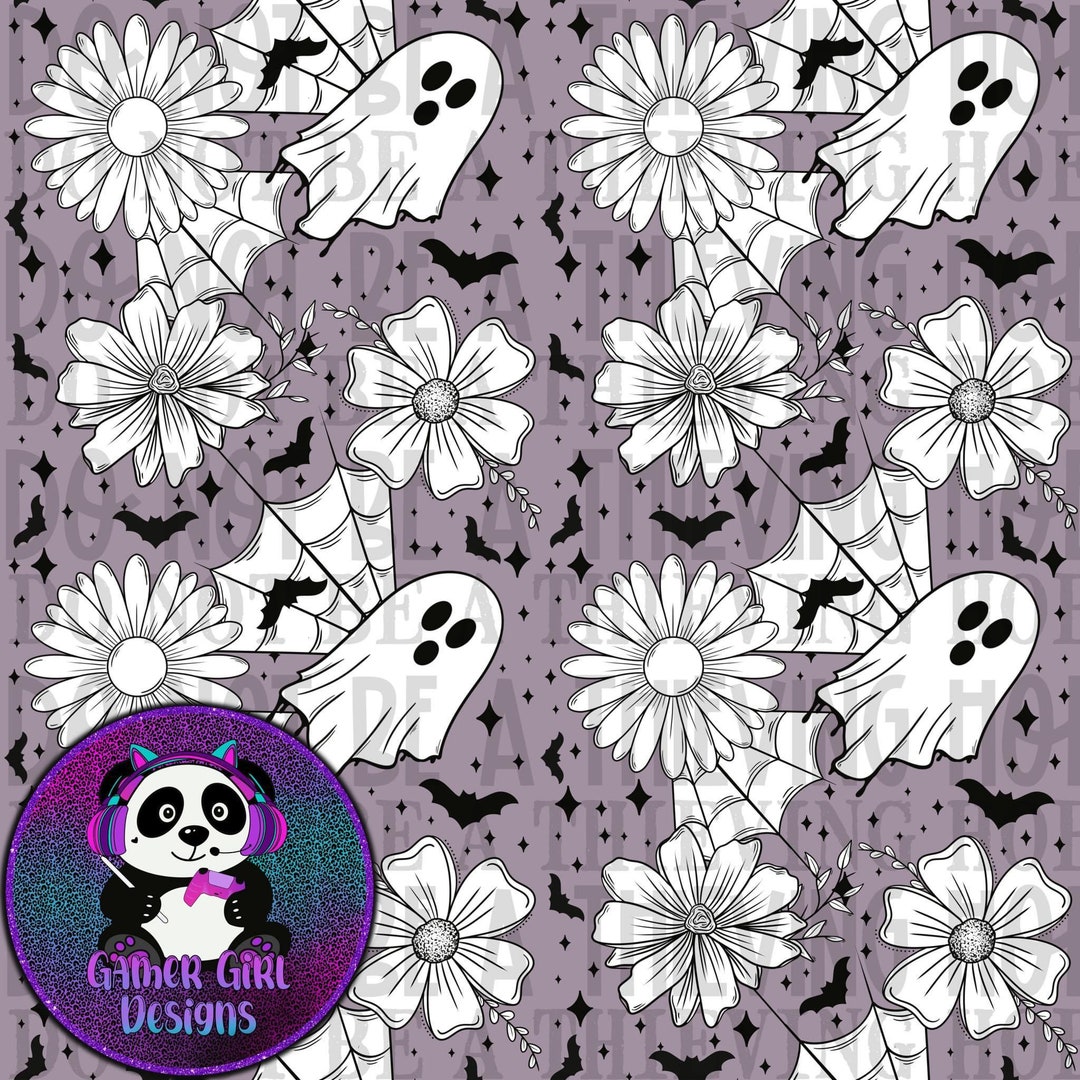 Ghost Floral Seamless Png Download - Etsy