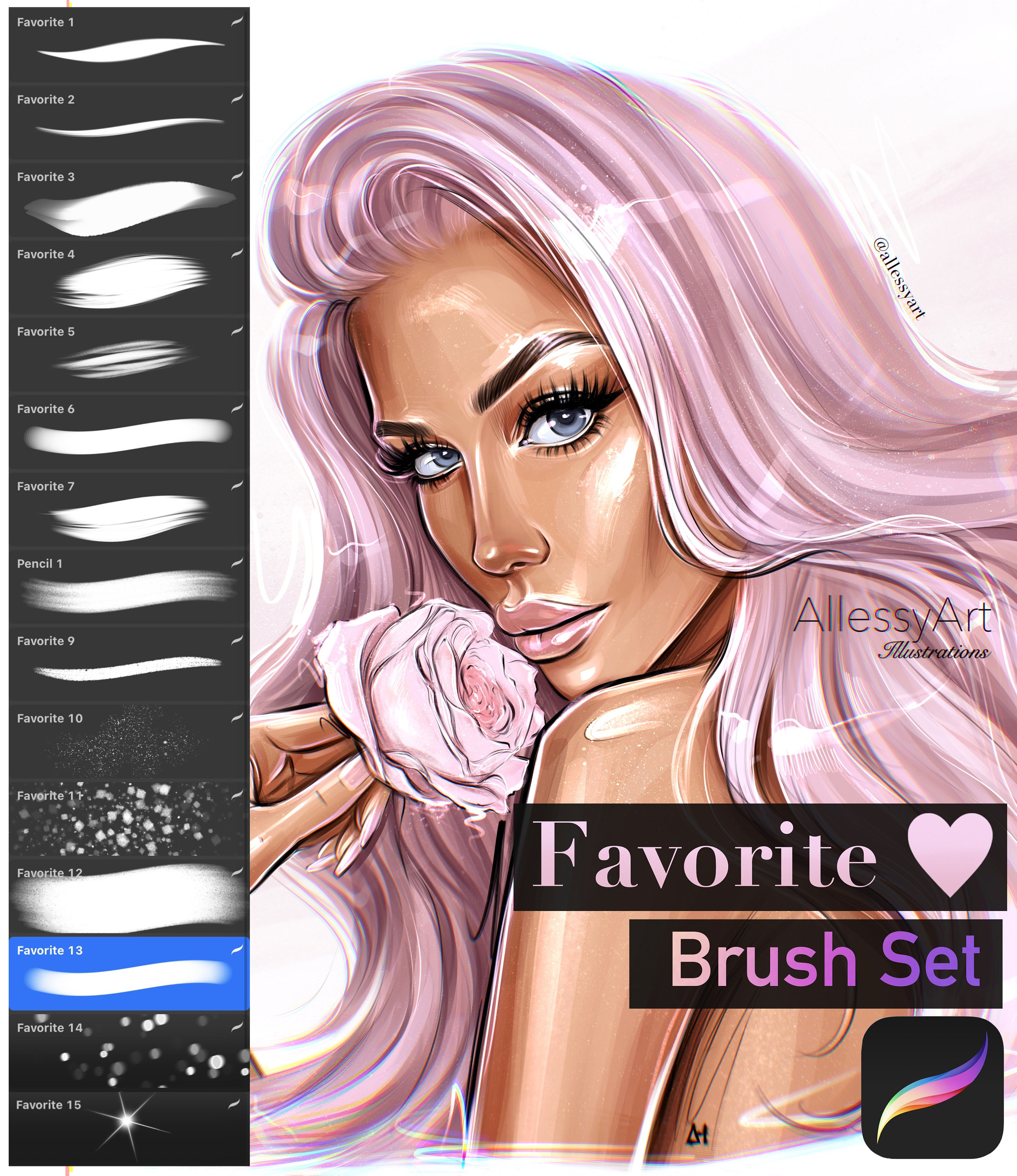 Procreate Brushset Glitter Jewelry 24 brushes Sparkle/ Freckles