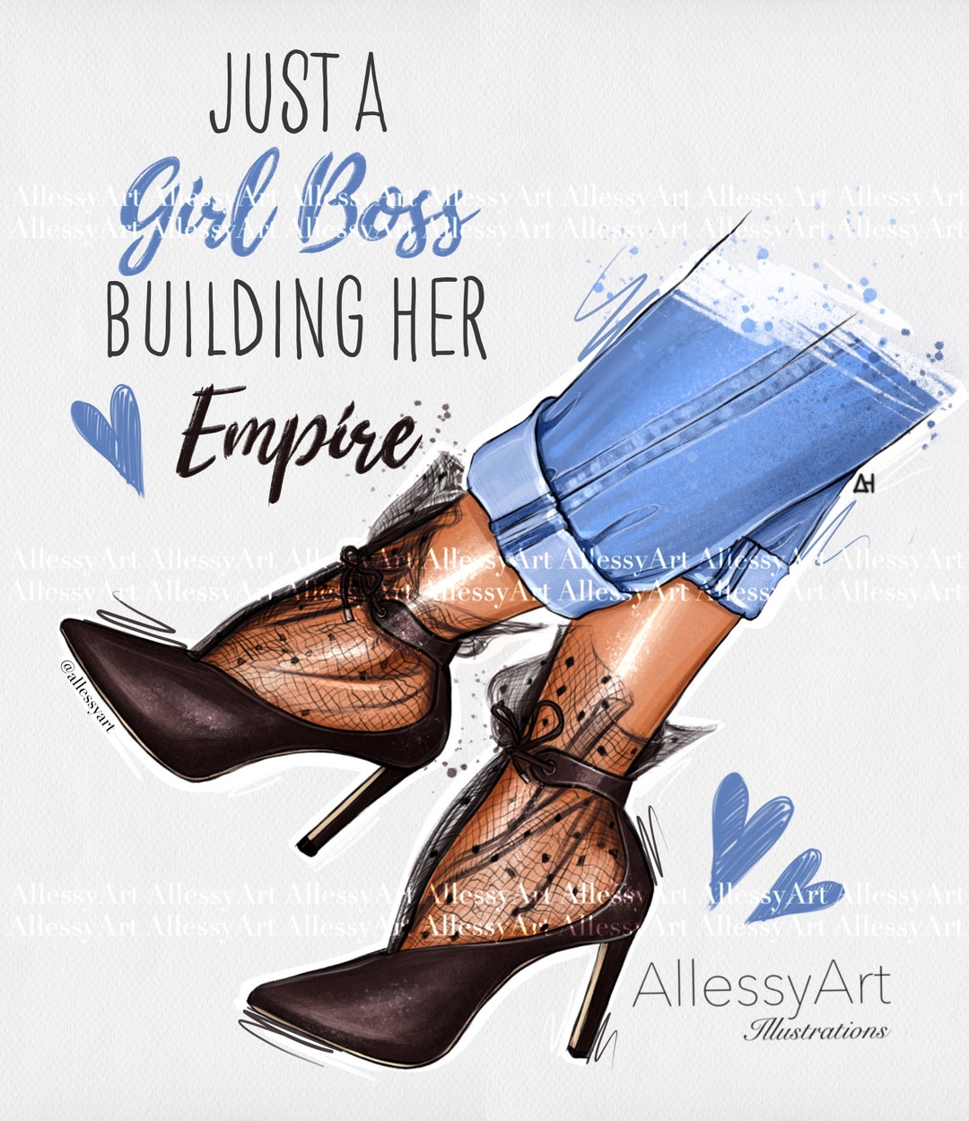 Instant Download Fashion Illustration Fashion Shoes Denim - Etsy