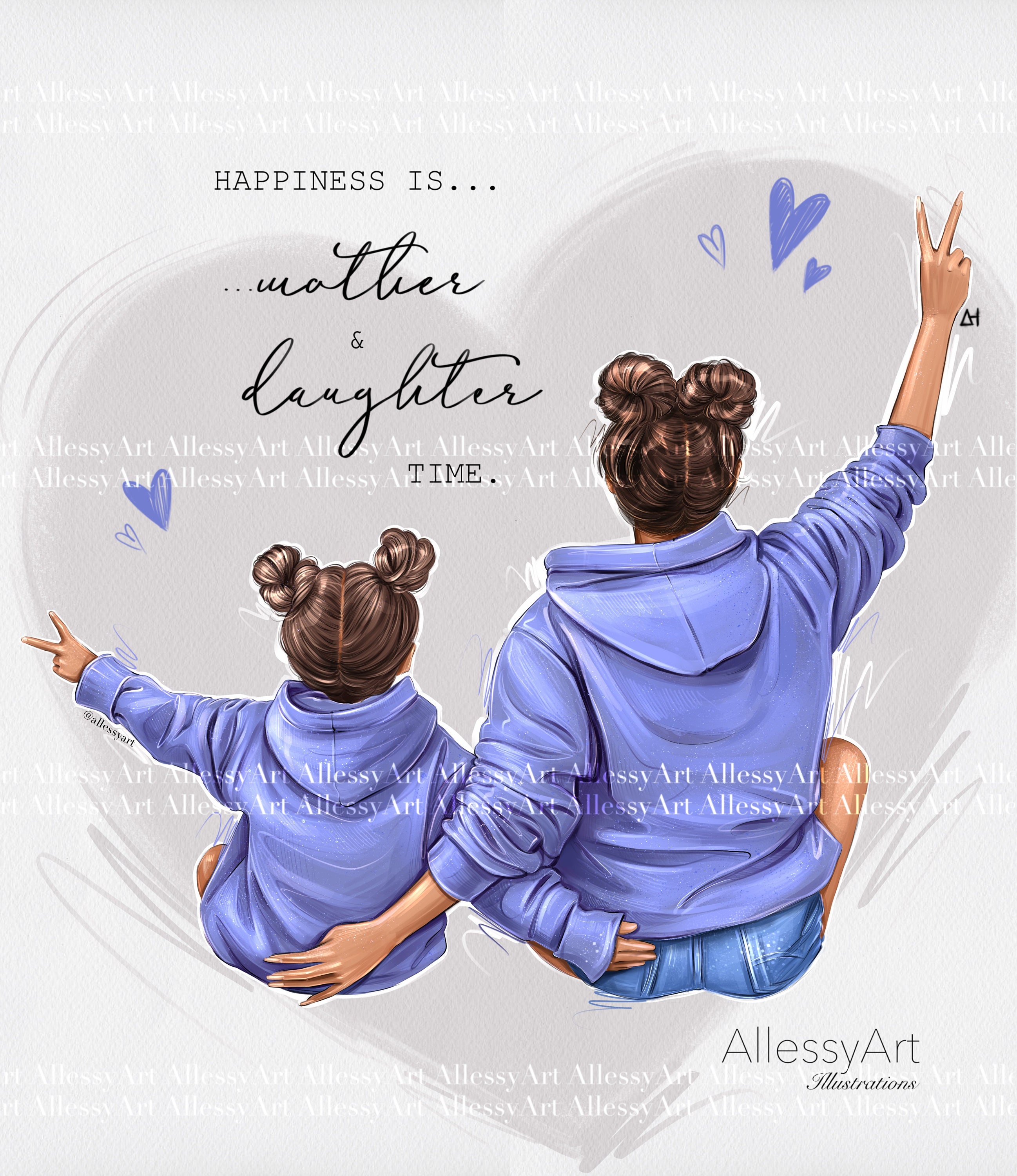 Instant Download Happy Mama și fiica Clipart Momlife - Etsy