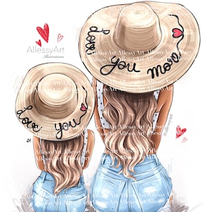 Instant Download love You More Mother and Daughter Clipart - Etsy Canada Instant Download love You More Mother and Daughter Clipart - Etsy Canada