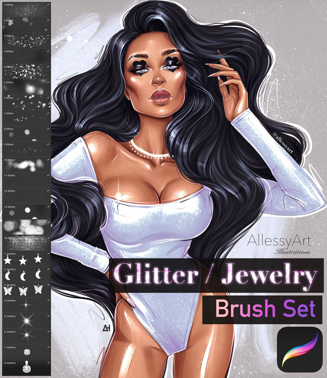 Procreate Brushset Glitter / Jewelry 24 Brushes Sparkle/ Etsy