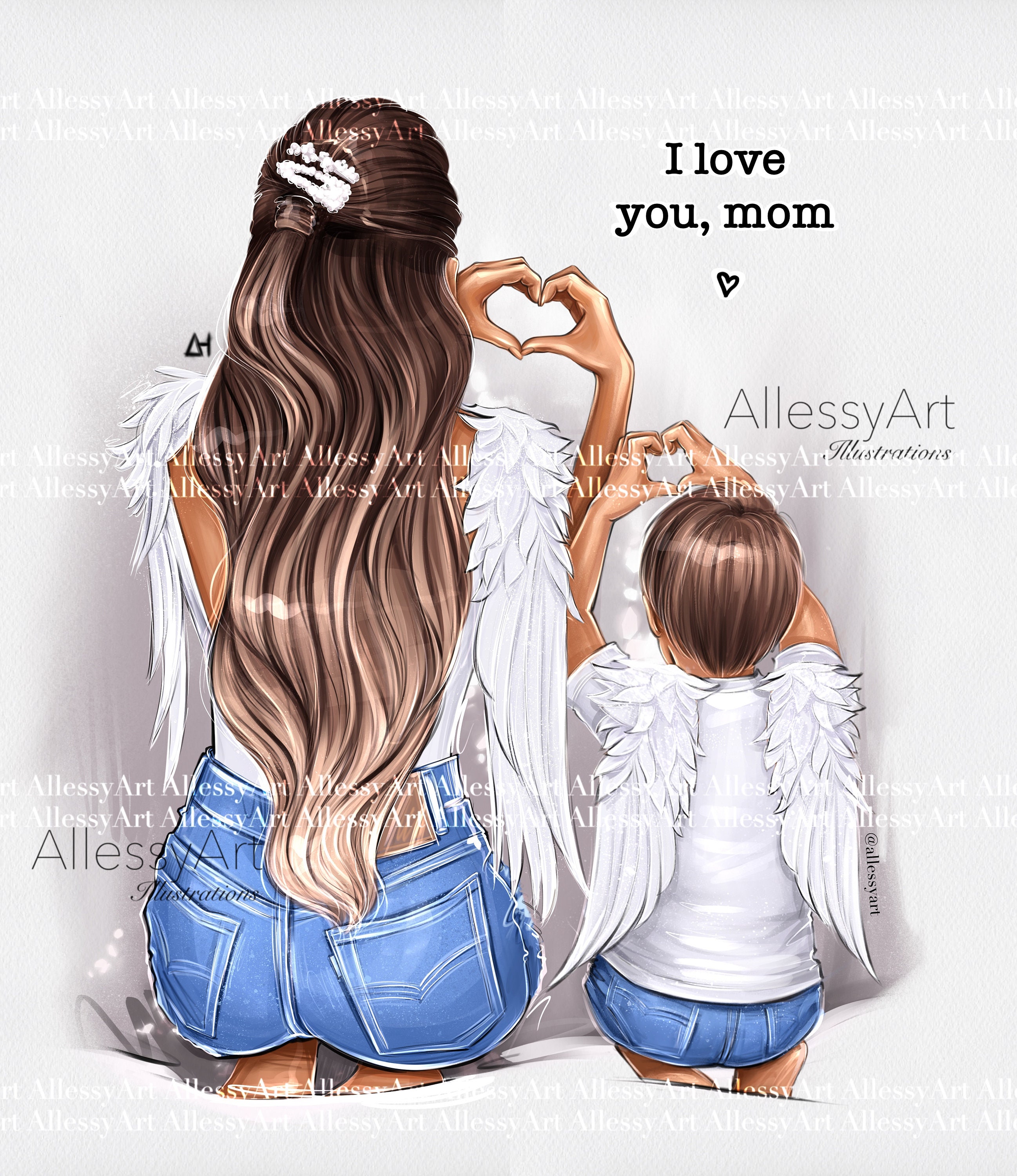 I love You Mom Instant Download Mother and Son Drawing - Etsy España I love You Mom Instant Download Mother and Son Drawing - Etsy España