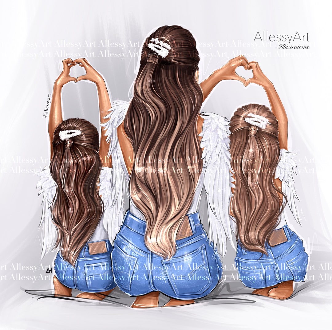 Instant download I love you Mom Clipart Mother and 2 girls - Etsy México Instant download I love you Mom Clipart Mother and 2 girls - Etsy México