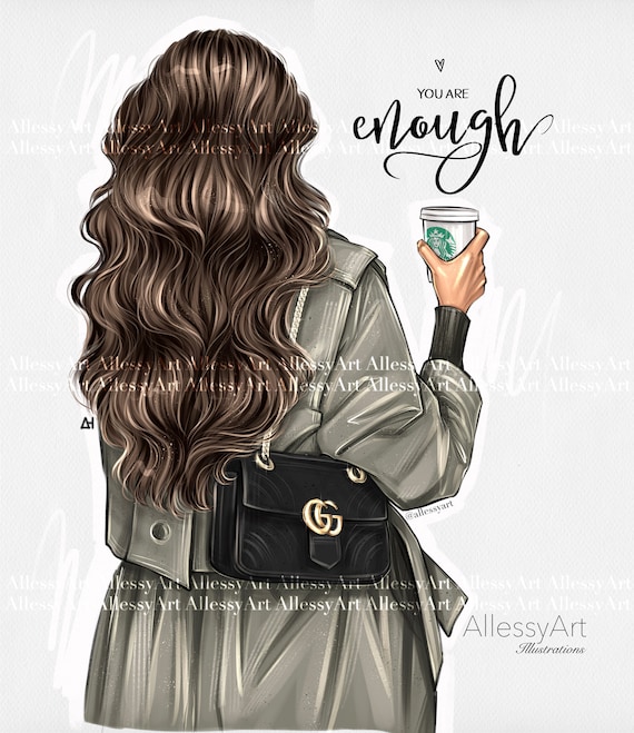 Instant Download Coffee Lover Starbucks Girl, You Are Enough, Self Love,  Good Hair Day Fashion Girl - Etsy
