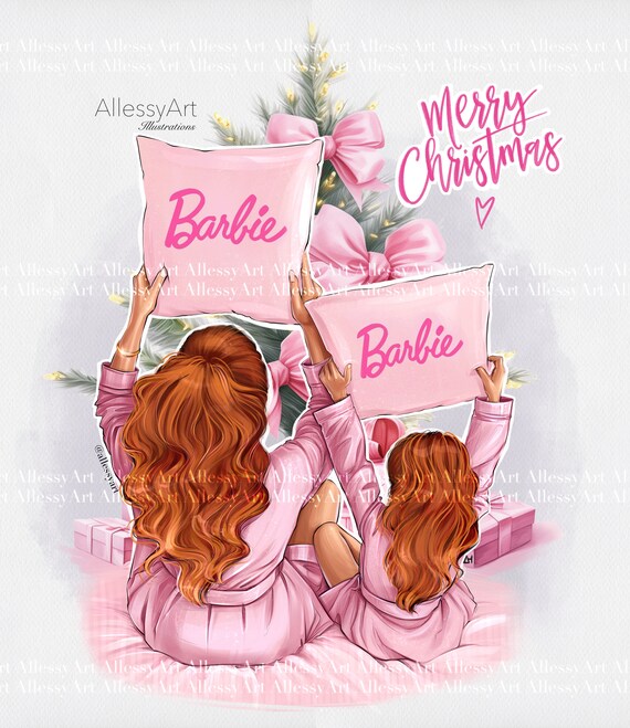 Instant Download Christmas Clipart Mother and Daughter Love,its