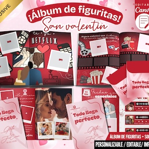 Álbum de Cromos Personalizado con Fotos, Álbum Imprimible Cajita de figuritas, Álbum de Figuritas Editable, Regalo San Valentín para Parejas