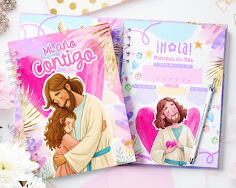 2026 Christian Devotional Planner, Illustrated A5 Bible Study Journal (Editable Canva Template)