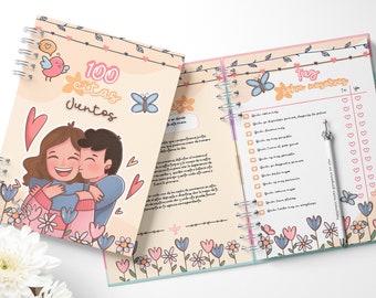 Reto +100 citas juntos, 100 citas, tu y yo, Album para parejas, imprimible, 100 citas, PDF, regalo enamorados, Planner 100 Citas Juntos