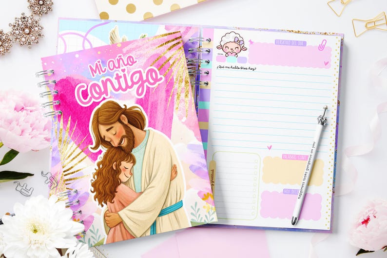 2026 Christian Devotional Planner, Illustrated A5 Bible Study Journal (Editable Canva Template) image 6