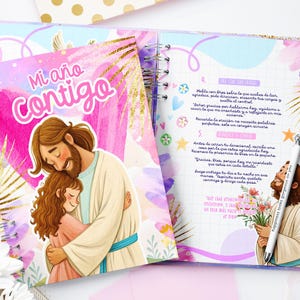 2026 Christian Devotional Planner, Illustrated A5 Bible Study Journal (Editable Canva Template) image 4