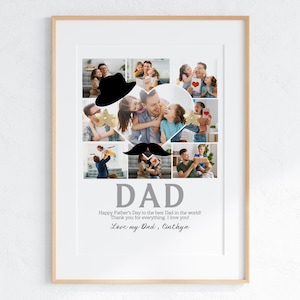 Fathers Day Gift Editable Photo Collage First Gift for Dad, Custom Father&#39;s Day Gift from Daughter, Fathers Day Gift from Kids Photo Collage