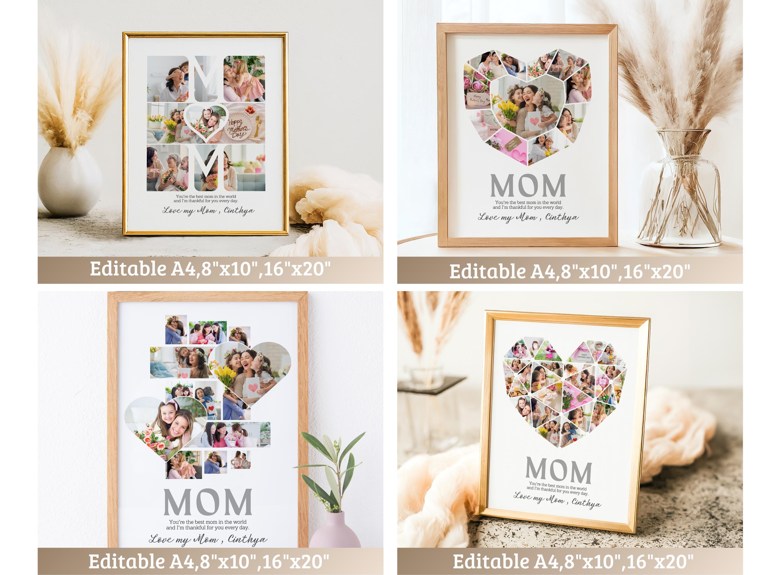 Mothers Day Photo Collage TEMPLATE Canva, Editable Mom Photo Frame ...