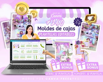 Modelli modificabili per scatole portaconfetti: oltre 250 design, lettere e numeri 3D (Canva)