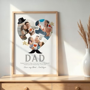 Fathers Day Gift Editable Photo Collage First Gift for Dad, Custom Father&#39;s Day Gift from Daughter, Fathers Day Gift from Kids Photo Collage