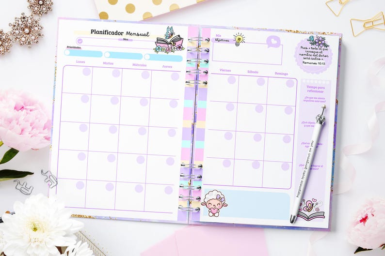 2026 Christian Devotional Planner, Illustrated A5 Bible Study Journal ...