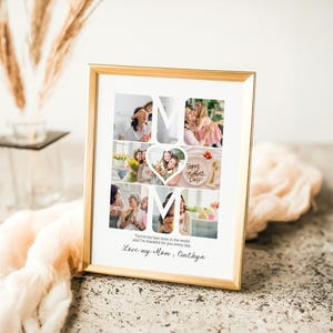 Custom Mothers Day Photo Collage TEMPLATE  for Mom, Gift for Mother, Mother&#39;s Day Gift, Editable Photo Collage Personalized Birthday Present