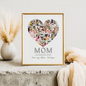Custom Mothers Day Photo Collage TEMPLATE  for Mom, Gift for Mother, Mother&#39;s Day Gift, Editable Photo Collage Personalized Birthday Present