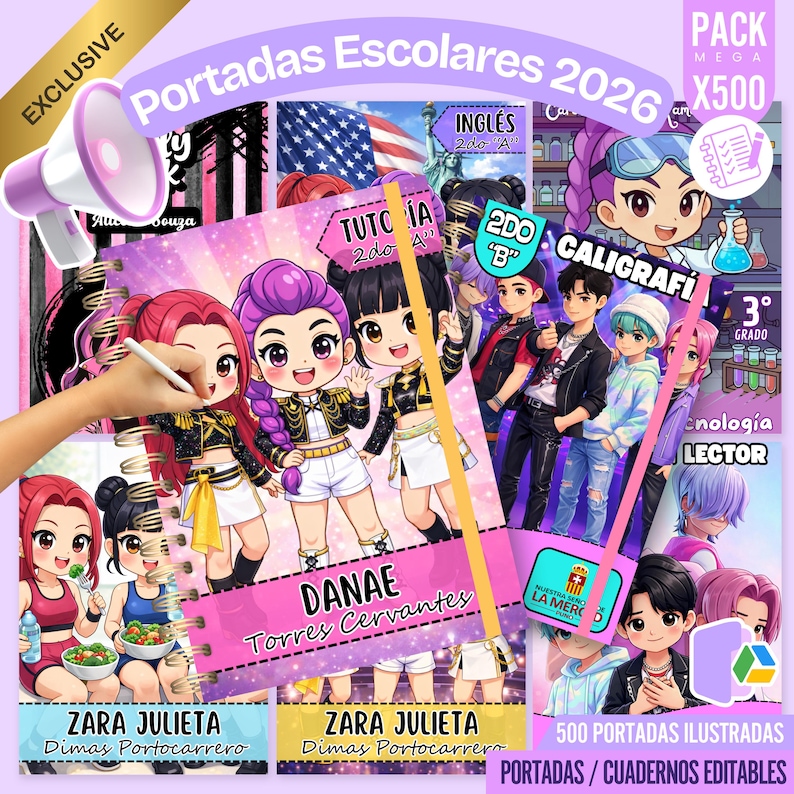Tutor Notebook Design Editable Notebook Covers Bundle 2026, 500 Illustrated Designs (digital ...