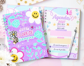 2027 Weekly Planner A5, Editable Canva Agenda, Feminine Pastel Organizer (Digital Download)