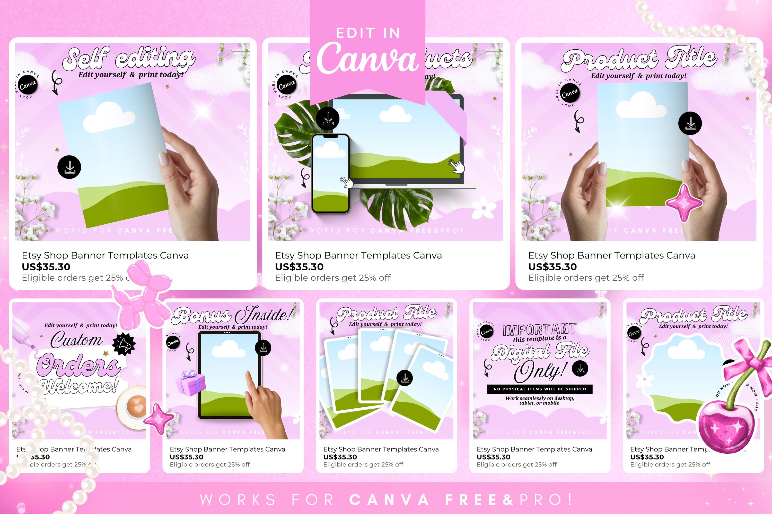 50 Canva Etsy Mockup Templates: Digital Product Listing Photo Kit - Etsy