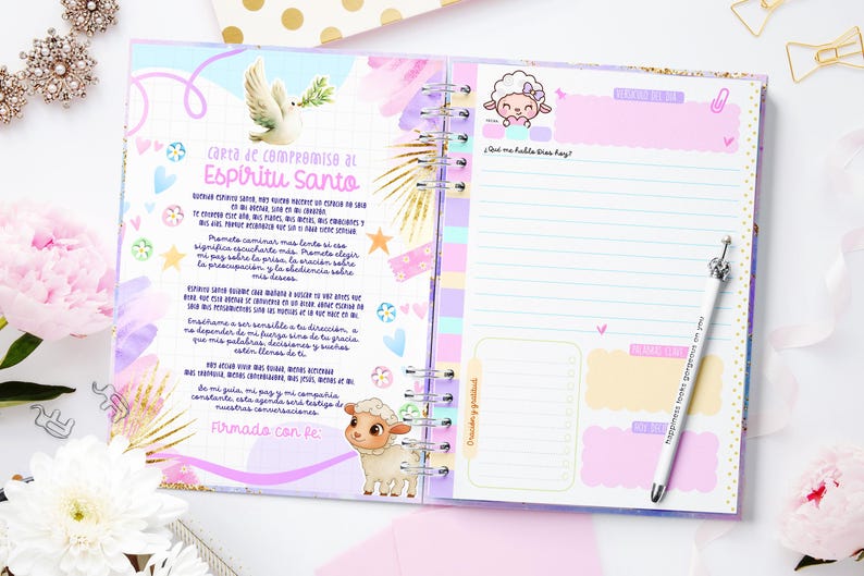 2026 Christian Devotional Planner, Illustrated A5 Bible Study Journal (Editable Canva Template) image 7