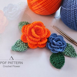 Crochet Mini Flower Pattern, Crochet Rose Pattern, Crochet Pattern for Beginner, Crochet Flower Pattern, Easy Crochet
