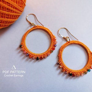 Crochet Earring Pattern, Jewelry Making, DIY Crochet Earrings, Crochet Pattern, PDF Pattern, Trendy Earrings, Beginner Crochet