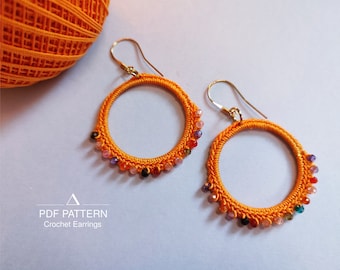 Crochet Earring Pattern, Crochet Jewelry Making, Beginner Friendly, PDF File Format