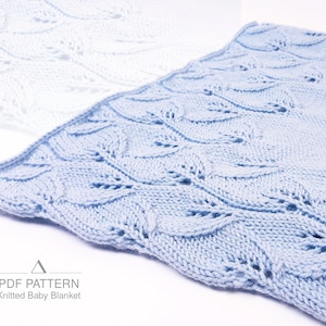 Knitted Baby Blanket Pattern, Baby Blanket Pattern, DIY Knit Baby Blanket, Knitting Blanket Pattern, Lace Baby Blanket (0010KBBP)